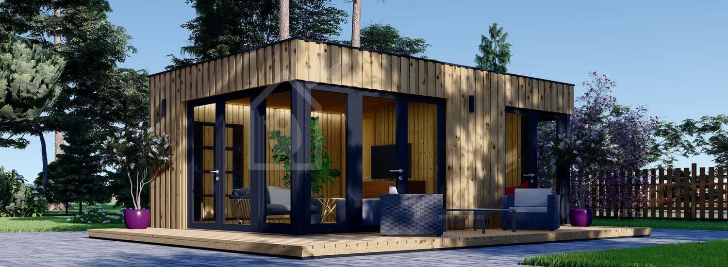 Casa de madeira pré-fabricada PREMIUM (Isolamento térmico, painéis SIP), 7.5x4 m, 30 m² visualization 1