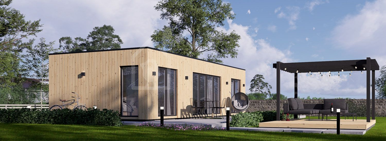Casa de madeira pré-fabricada PREMIUM S (Isolamento térmico, 34 mm + revestimento), 10.5x4.5 m, 47 m² visualization 1