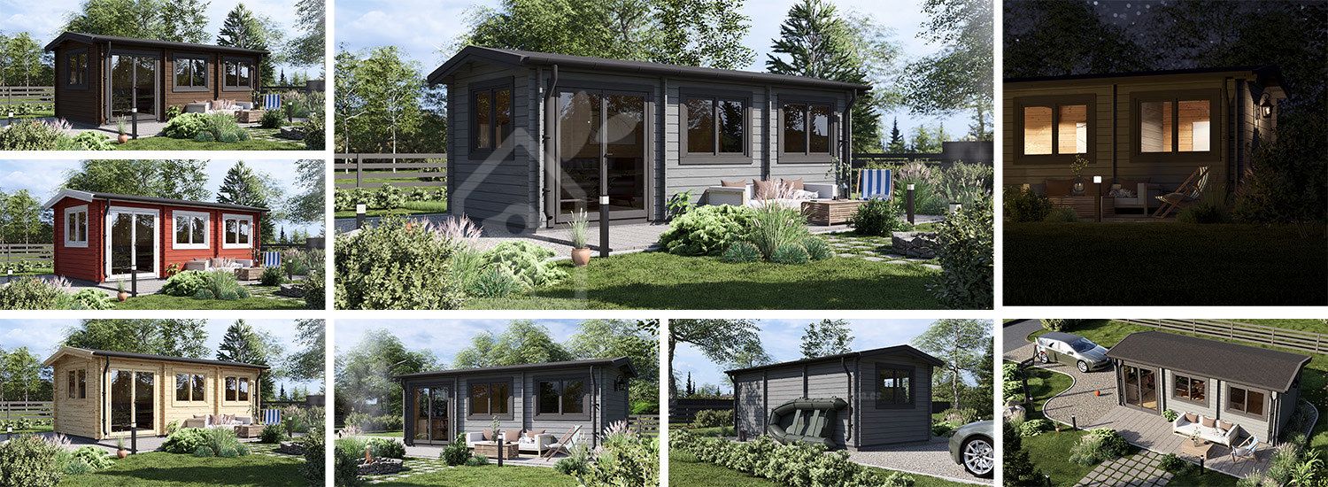 Casa de madeira para jardim ELEONORA (34 mm), 6.6x3 m, 18 m² visualization 1