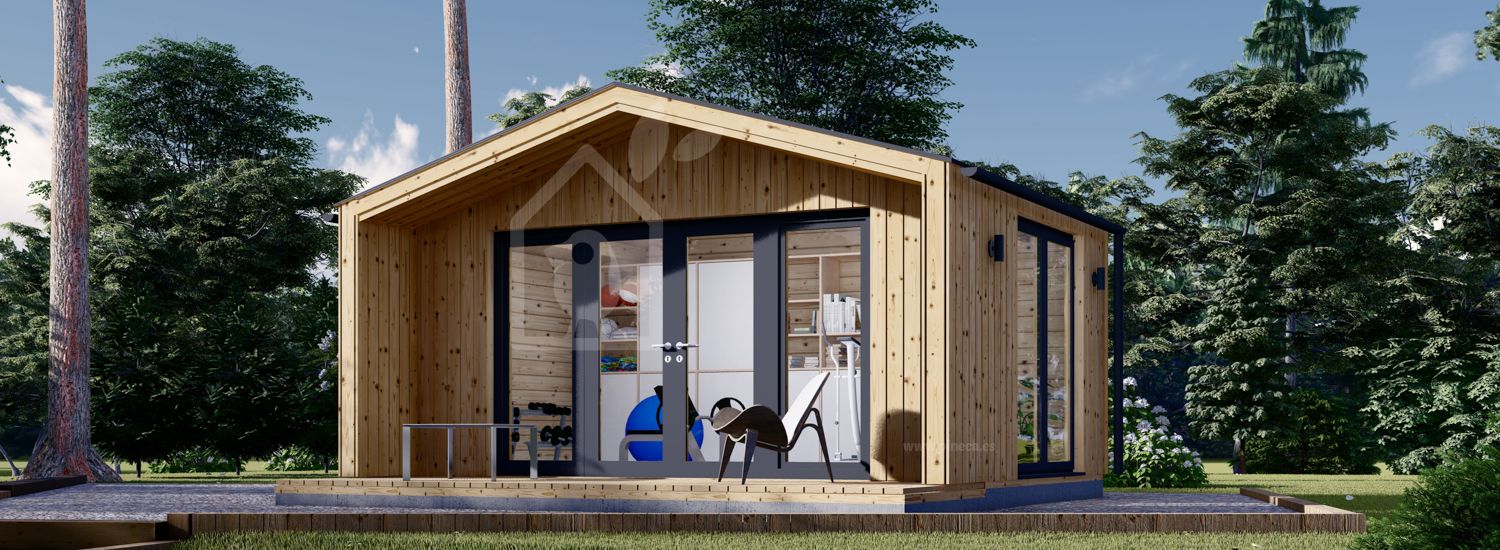 Abrigo de jardim em madeira PIA (34 mm + revestimento), 5x3 m, 15 m² visualization 1