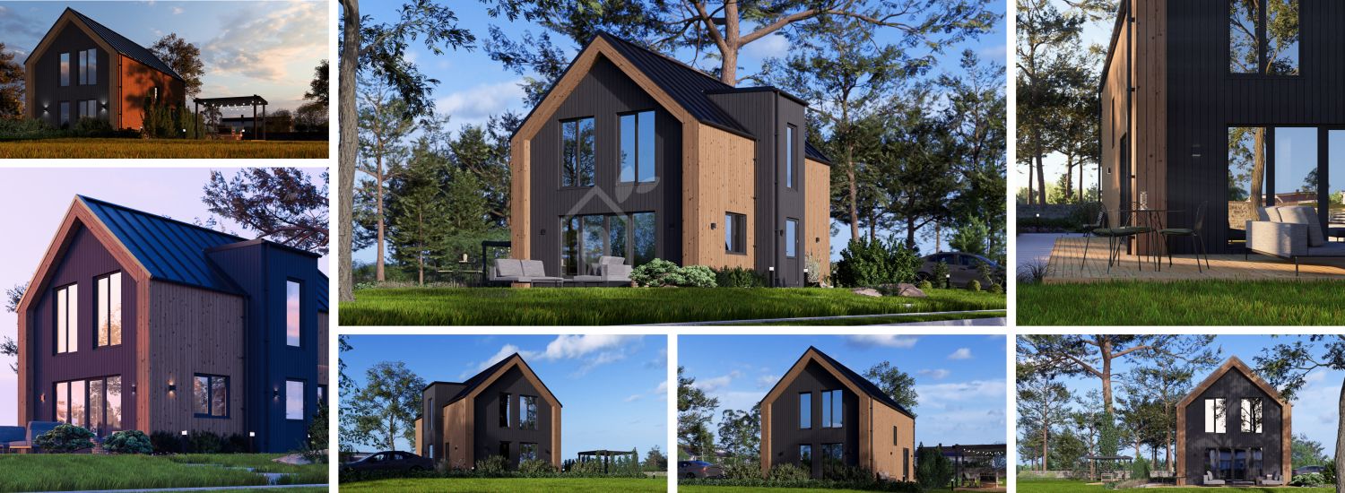 Casa pré-fabricada para habitação ASTRID PV S (44 mm + revestimento), 99 m² visualization 1