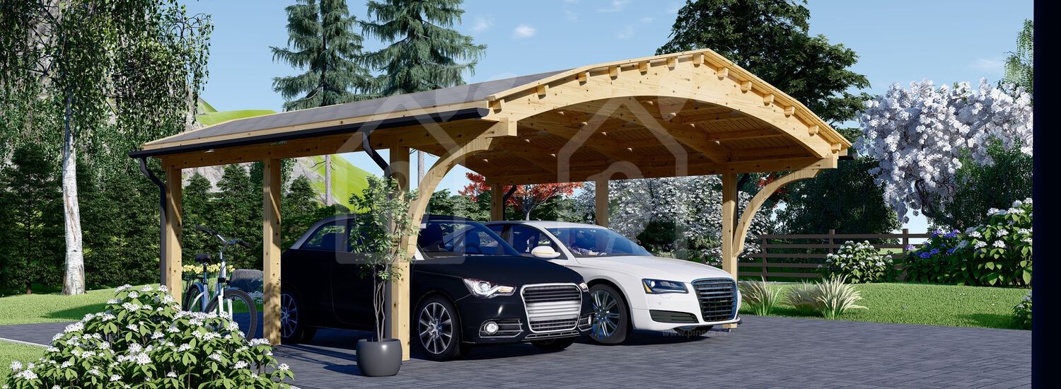 Telheiro para 2 carros em madeira BETSY DUO, 6.2x6 m, 36 m² visualization 1