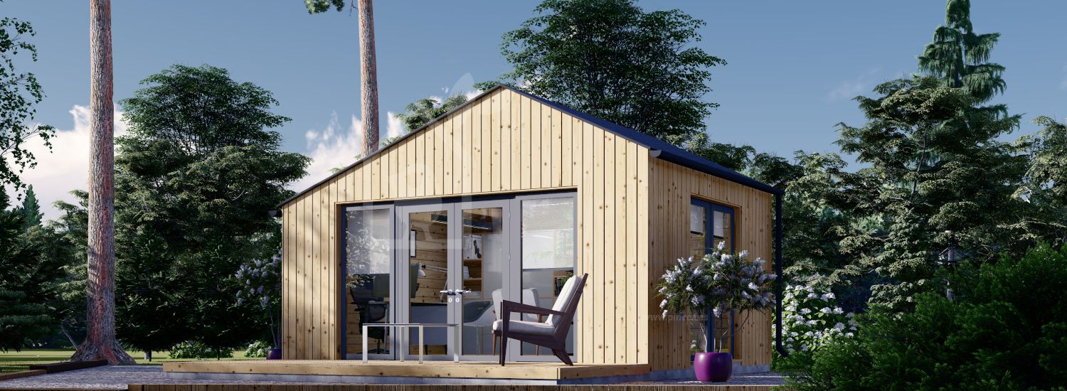 Abrigo de jardim em madeira TONIA (34 mm + revestimento), 5x4 m, 20 m² visualization 1