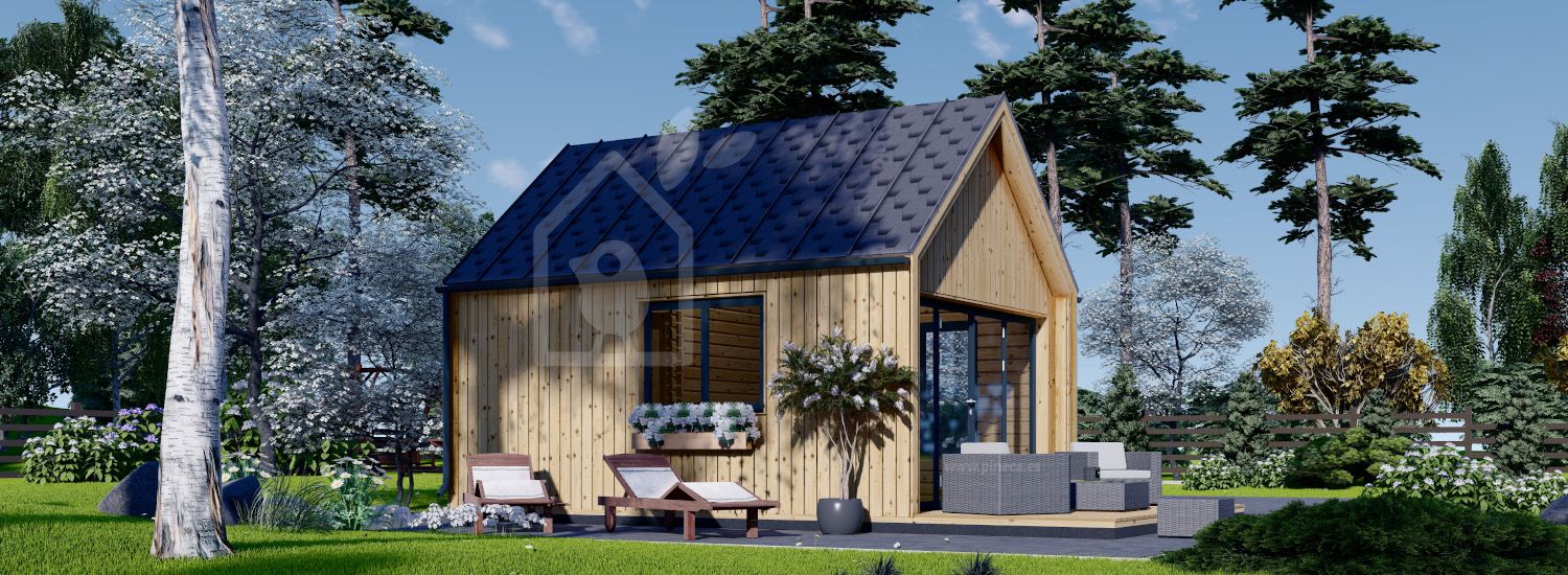 Casa de madeira pré-fabricada SALLY (Isolamento térmico, 34 mm + revestimento), 20 m² visualization 1