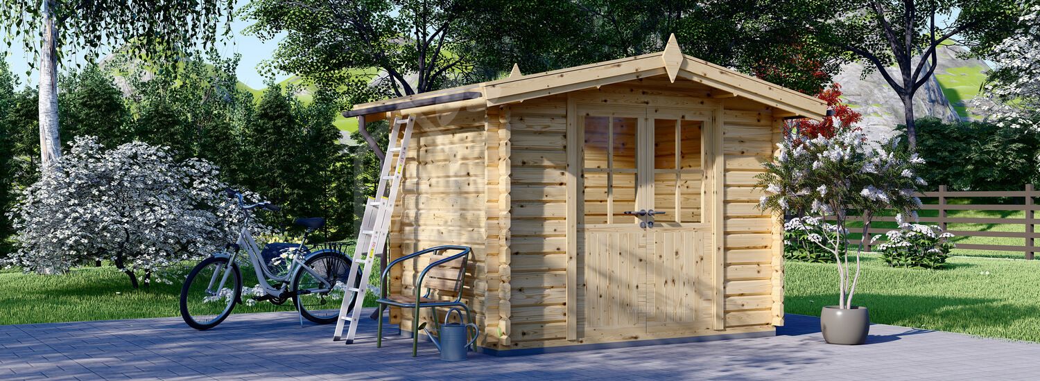 Abrigo de jardim em madeira MINI (28 mm), 3x2 m, 6 m² visualization 1