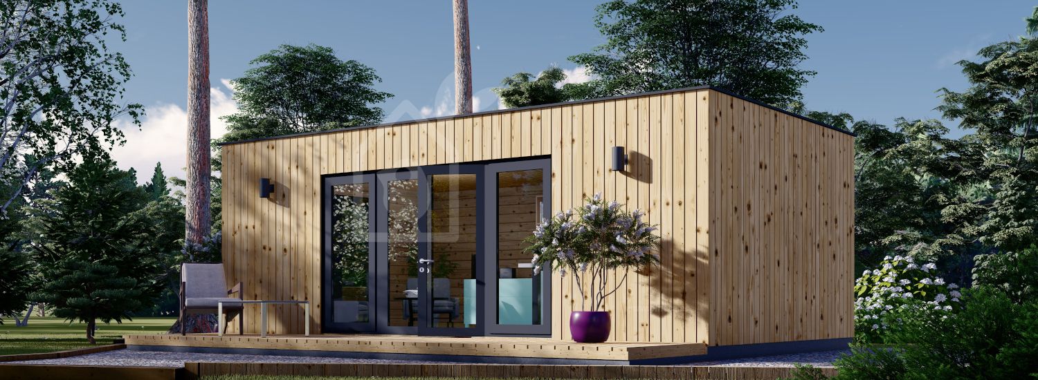 Casa de madeira para jardim PREMIUM (34 mm + revestimento), 7x4 m, 28 m² visualization 1