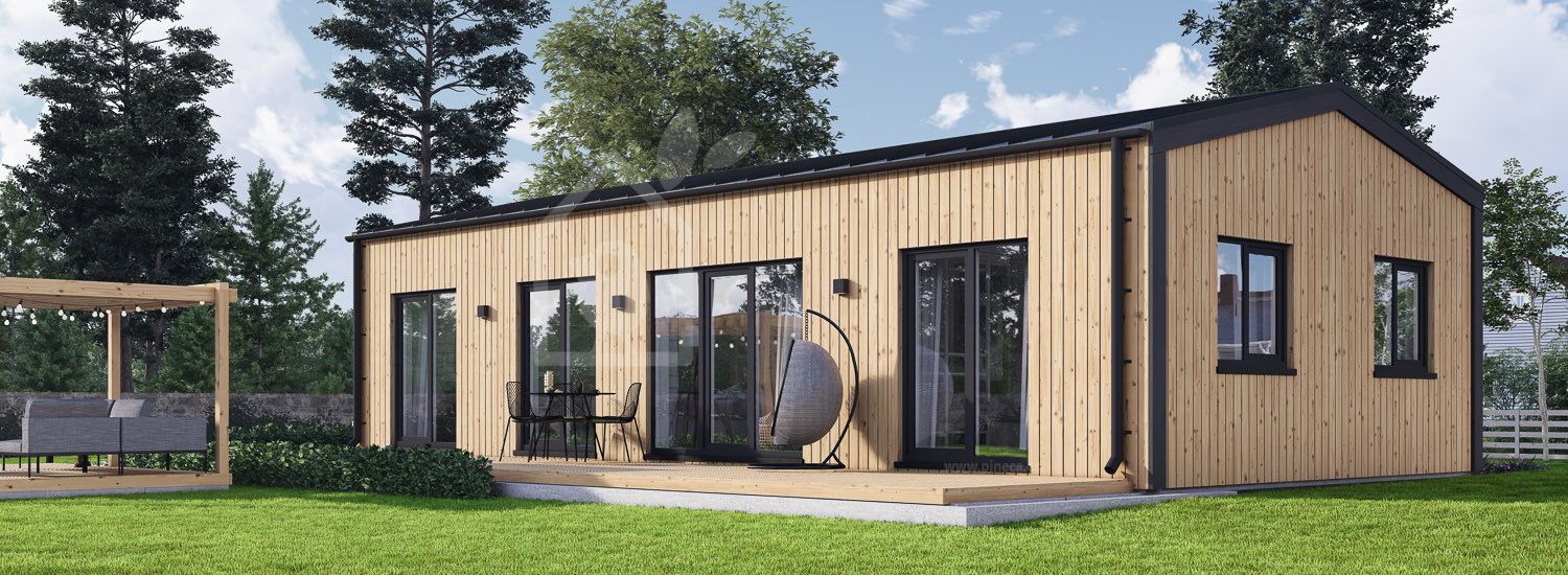 Casa de madeira para habitação NICOLE RV (Isolamento térmico PLUS, 44 mm + revestimento), 67 m² visualization 1