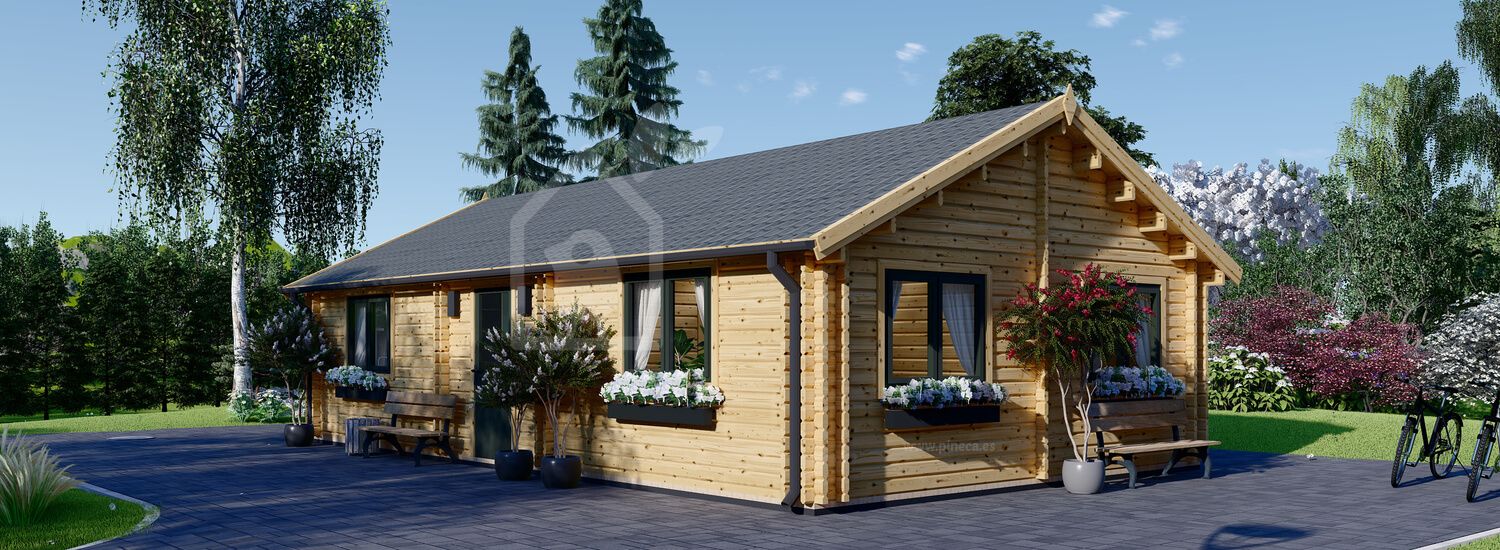 Casa de madeira pré-fabricada GRETA (44 mm), 54 m² visualization 1