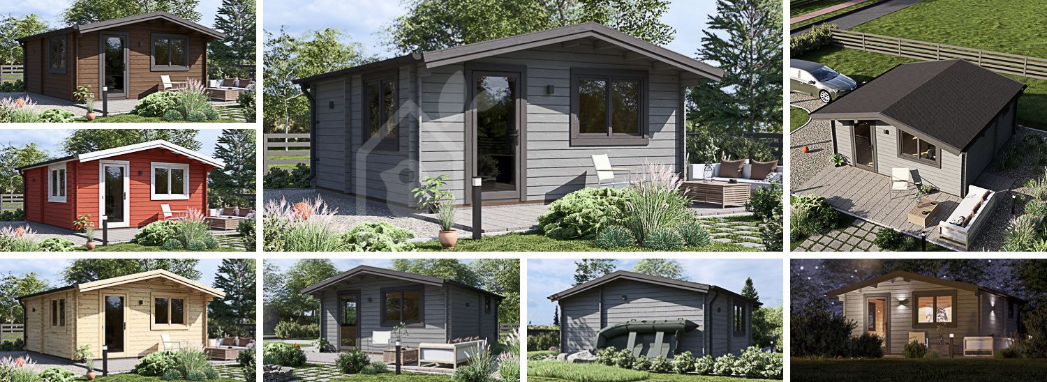 Casa de madeira pré-fabricada NINA (34 mm), 5x5 m, 25 m² visualization 1