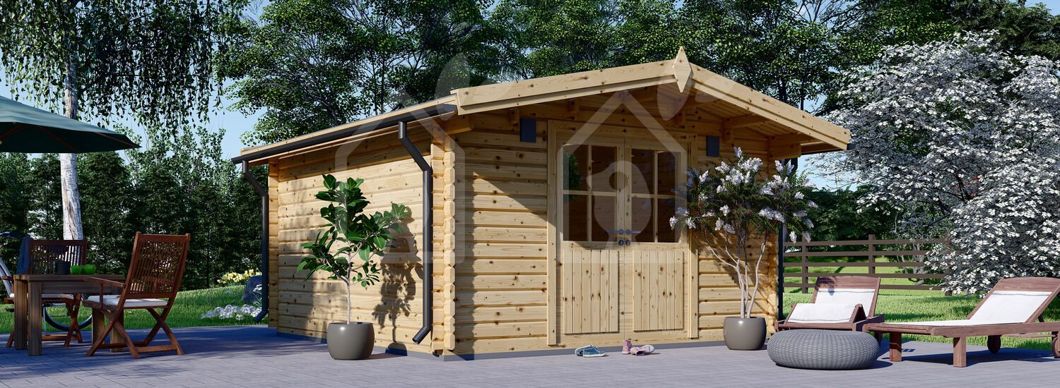 Abrigo de jardim em madeira PALMA (34 mm), 4x4 m, 16 m² visualization 1