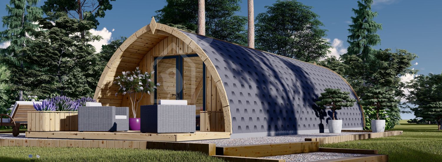 Casa de madeira pré-fabricada BRETA (44 mm), 4x10 m, 40 m² visualization 1