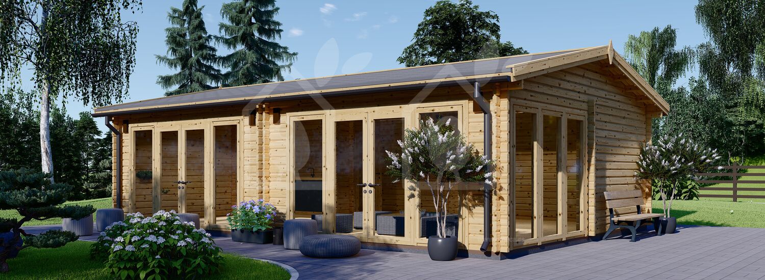 Casa de madeira pré-fabricada MARINA (66 mm), 8x6 m, 48 m² visualization 1