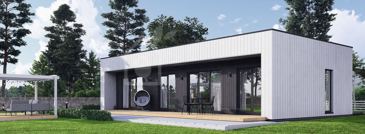 Casa pré-fabricada para habitação KAYA 3 PV (Isolamento térmico PLUS, 44 mm + revestimento), 70 m² visualization 1