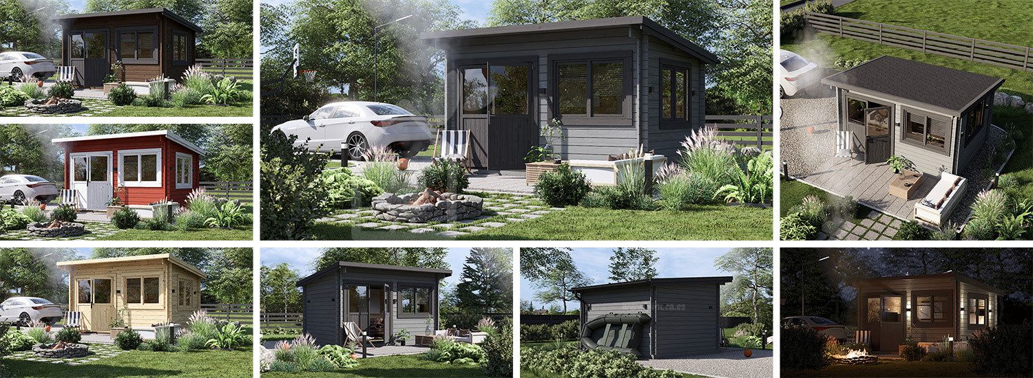 Abrigo de jardim em madeira LILLE F com telhado plano (44 mm), 4x3 m, 12 m² visualization 1