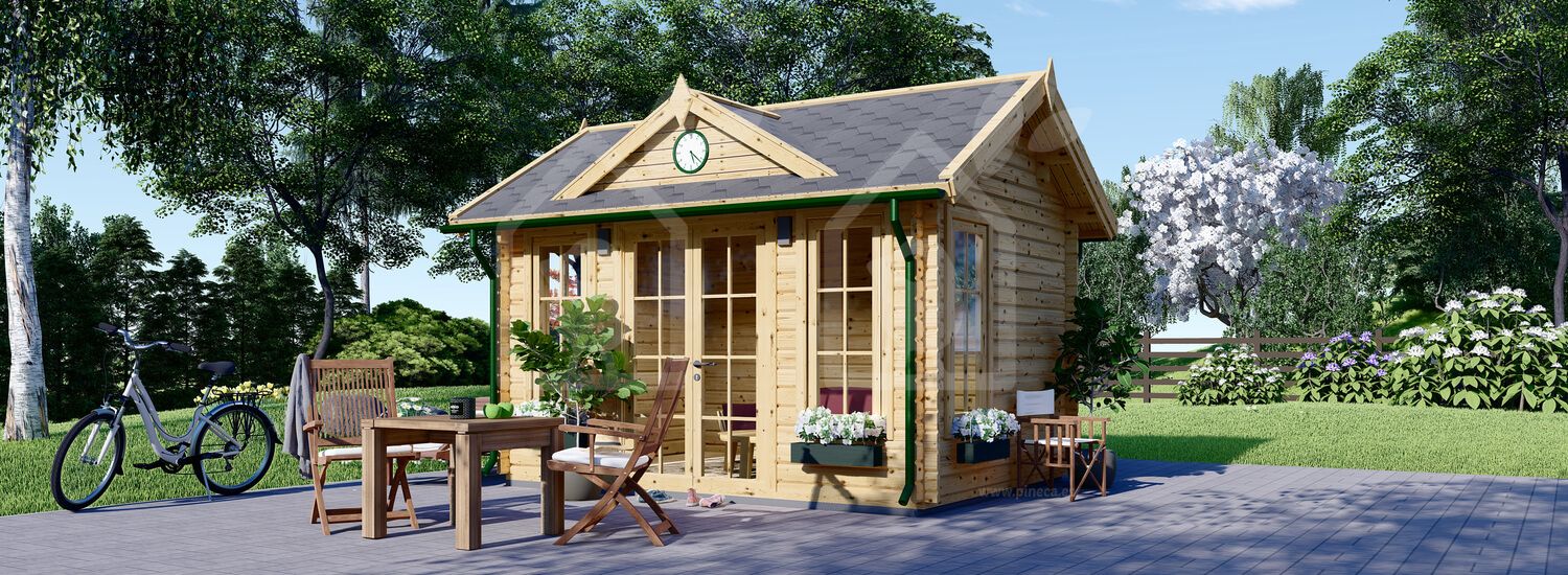 Abrigo de jardim em madeira CLOCKHOUSE (34 mm), 4x3 m, 12 m² visualization 1