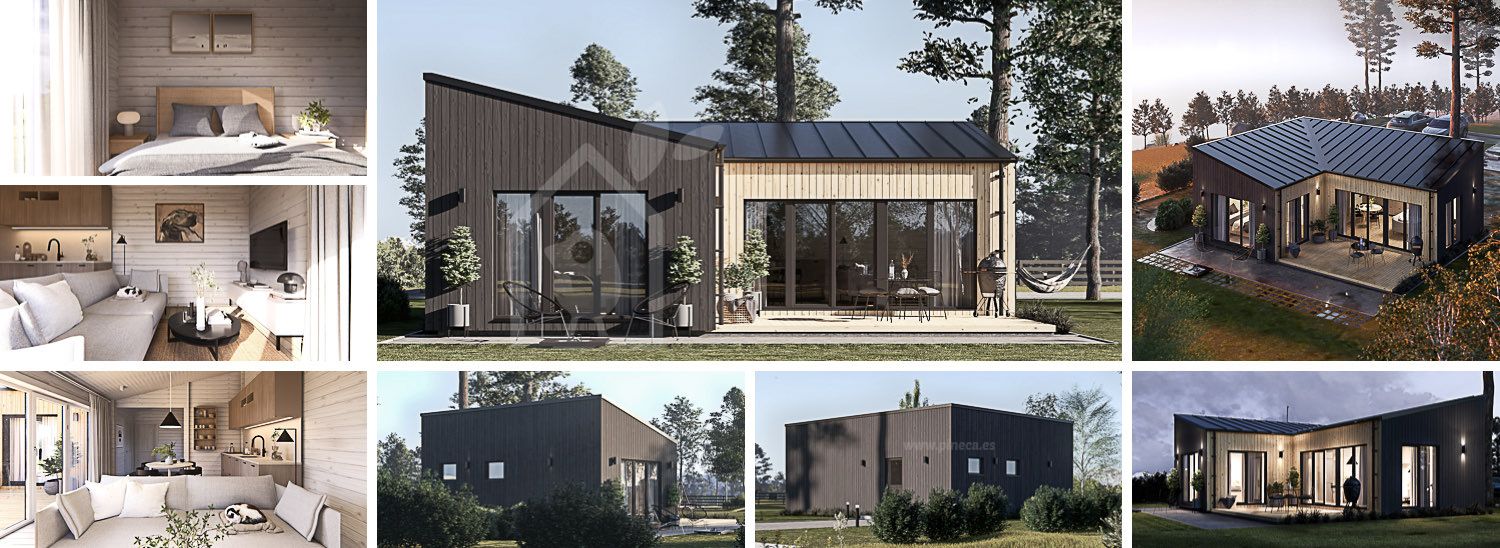 Casa de madeira para habitação GINNY RV (Isolamento térmico PLUS, 44 mm + revestimento), 49 m² visualization 1