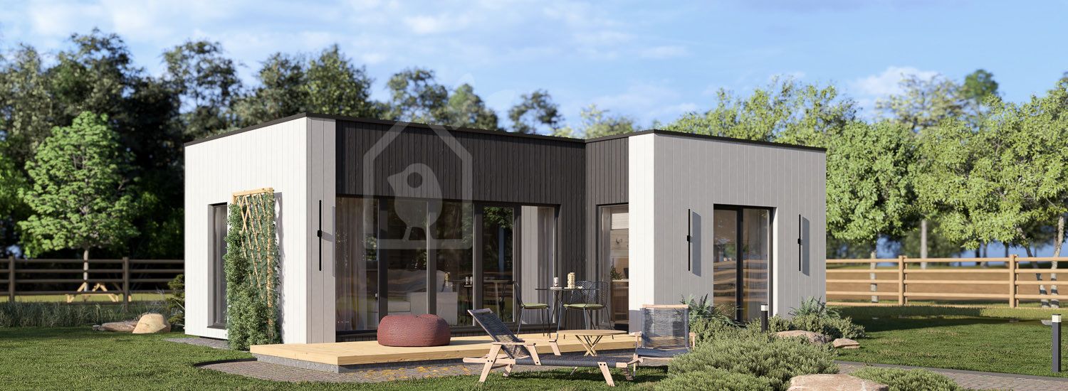 Casa pré-fabricada para habitação LUCIA 1 PV (Isolamento térmico PLUS, 44 mm + revestimento), 57 m² visualization 1