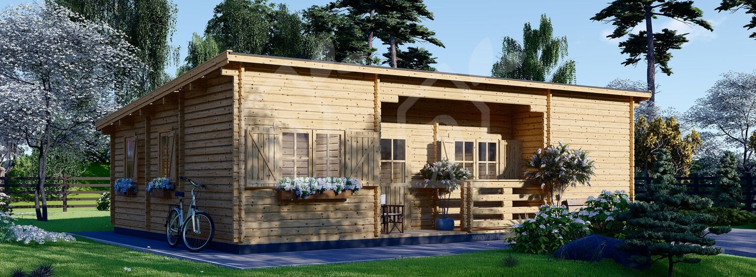 Casa de madeira pré-fabricada UZES F (58 mm), 70 m² visualization 1