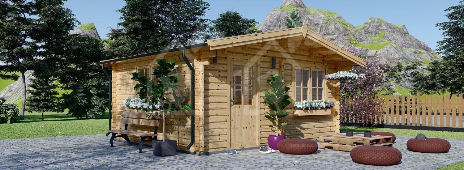 Casa de madeira pré-fabricada NINA (Isolamento térmico, 44+44 mm), 5x5 m, 25 m² visualization 1