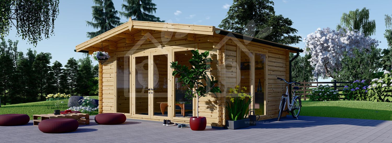 Abrigo de jardim em madeira MARTA (Isolamento térmico, 44+44 mm), 5x4 m, 20 m² visualization 1