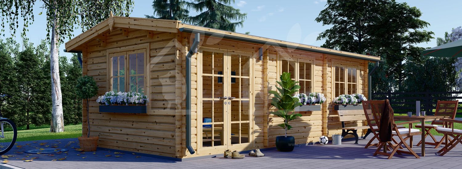 Casa de madeira para jardim ELEONORA (44 mm), 6.6x3 m, 20 m² visualization 1