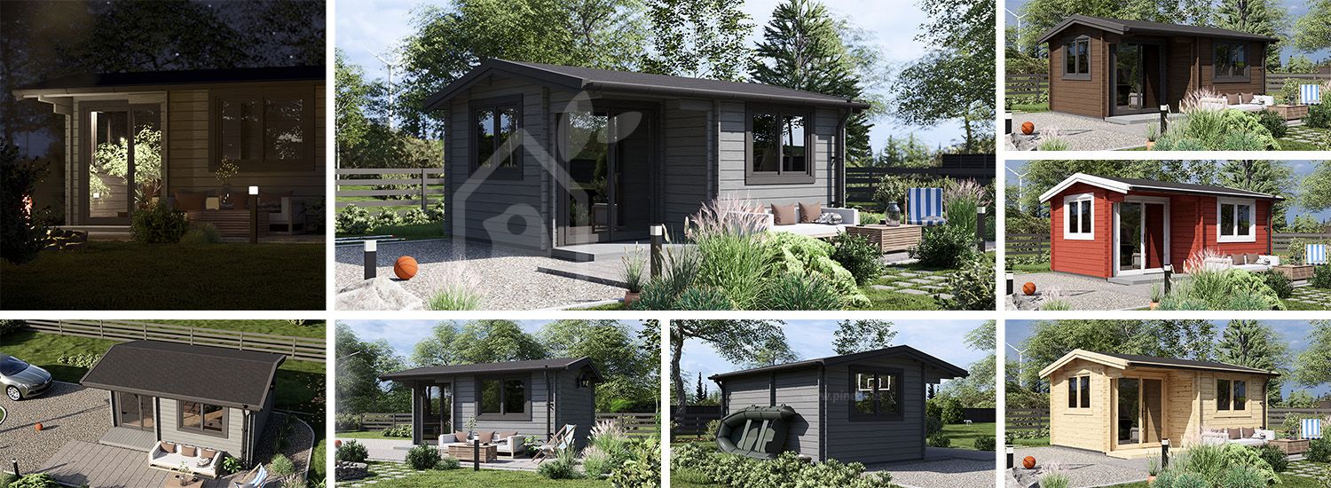 Casa de madeira para jardim OSLO (44 mm), 5x4 m, 20 m² visualization 1