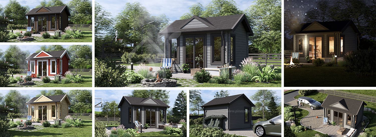 Abrigo de jardim em madeira CLOCKHOUSE (34 mm), 4x3 m, 12 m² visualization 1