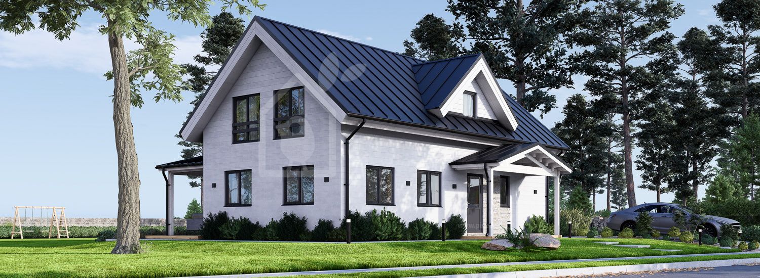 Casa pré-fabricada para habitação VERA PV (Isolamento térmico PLUS, 44 mm + revestimento), 127 m² visualization 1