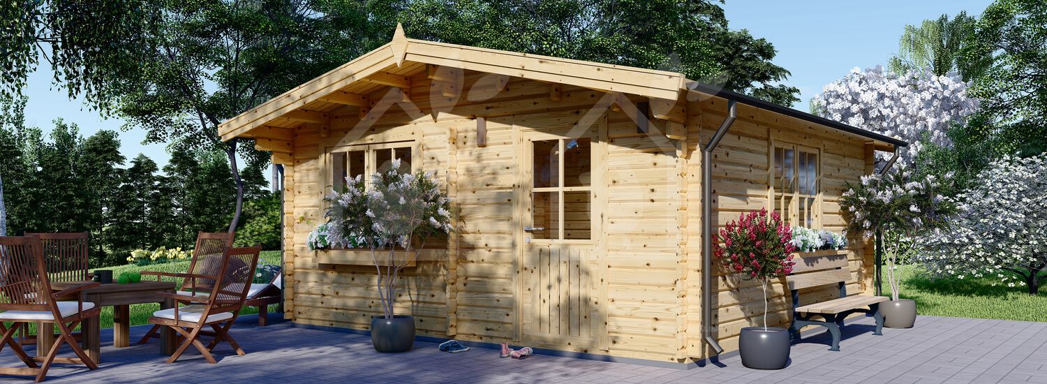 Casa de madeira para jardim DREUX (Isolamento térmico, 34+34 mm), 6x6 m, 36 m² visualization 1