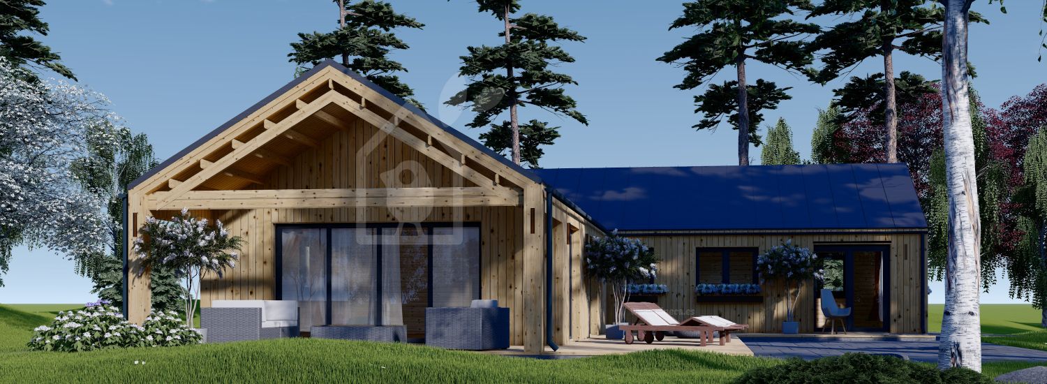 Casa de madeira pré-fabricada TESSA (Isolamento térmico PLUS, 44 mm + revestimento), 150 m² visualization 1