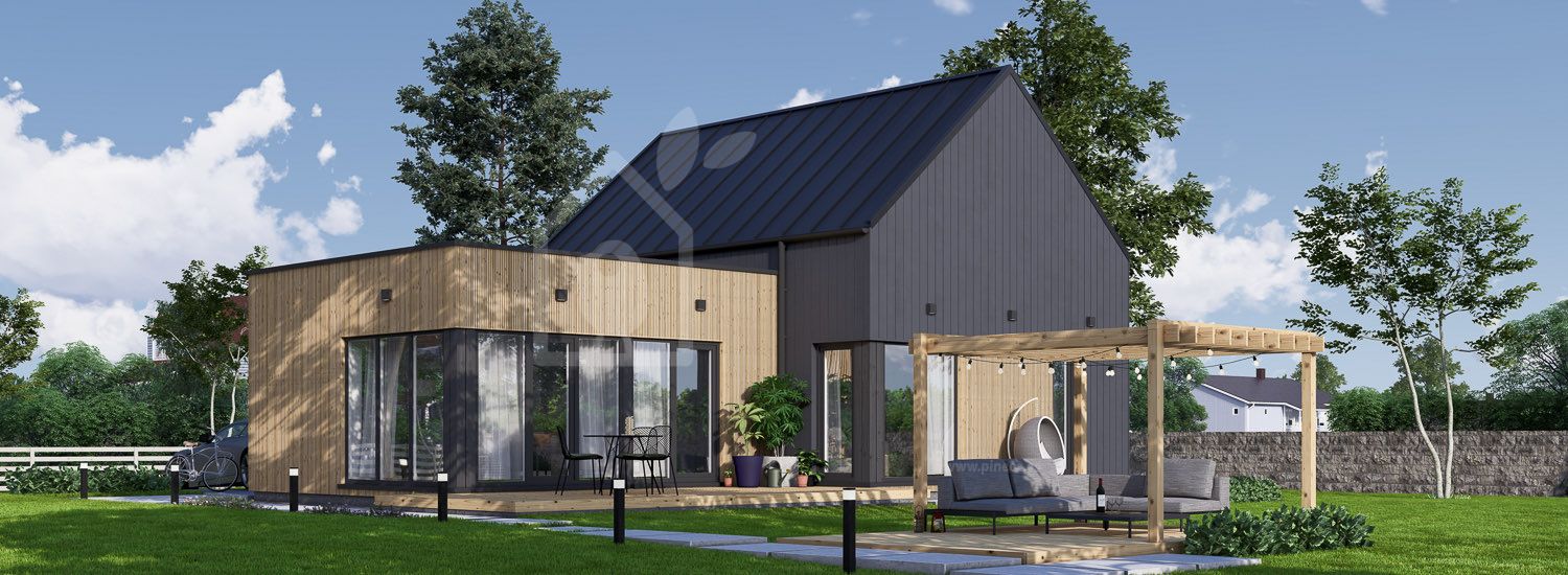 Casa pré-fabricada para habitação MIRABEL PV (Isolamento térmico PLUS, 44 mm + revestimento), 70 m² visualization 1
