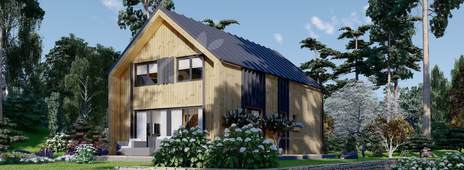 Casa de madeira pré-fabricada ASTRID (44 mm + revestimento), 120 m² visualization 1