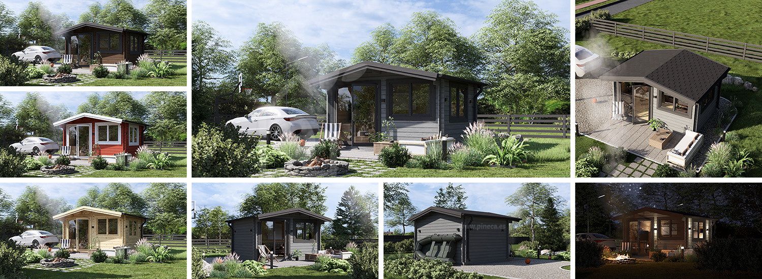 Abrigo de jardim em madeira WISSOUS (44 mm), 4x3 m, 12 m² visualization 1