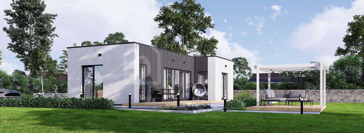 Casa pré-fabricada para habitação LUCIA 2 PV (Isolamento térmico PLUS, 44 mm + revestimento), 50 m² visualization 1