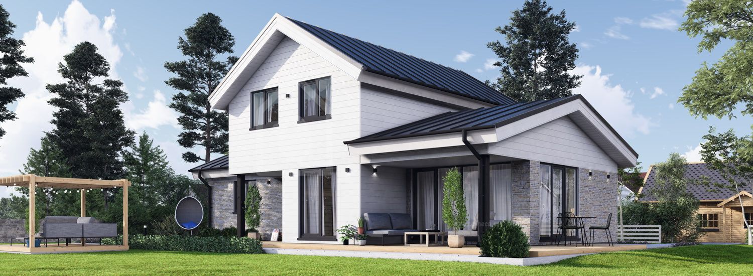 Casa pré-fabricada para habitação HOLLAND PV (Isolamento térmico PLUS, 44 mm + revestimento), 116 m² visualization 1