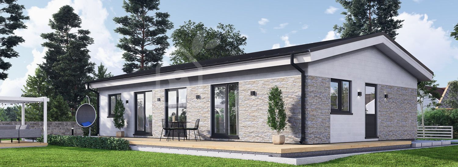 Casa pré-fabricada para habitação JULIA PV (Isolamento térmico PLUS, 44 mm + revestimento), 95 m² visualization 1