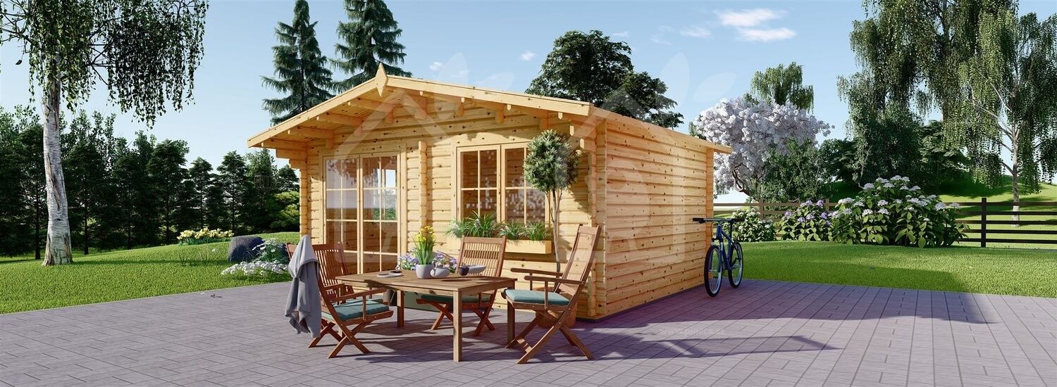 Casa de madeira para jardim WISSOUS (34 mm), 5x5 m, 25 m² visualization 1