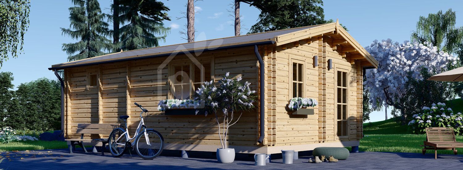 Casa de madeira pré-fabricada ARGO M-N S (44+44 mm), 5x9 m, 35 m² visualization 1