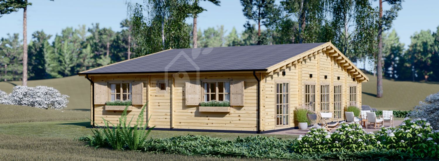 Casa de madeira RIVIERA S (66 mm), 118 m² (sem chão) visualization 1