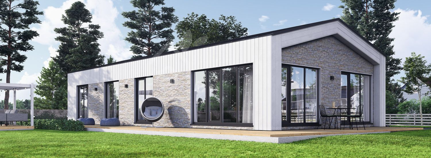 Casa pré-fabricada para habitação ROBERTA PV (Isolamento térmico PLUS, 44 mm + revestimento), 95 m² visualization 1