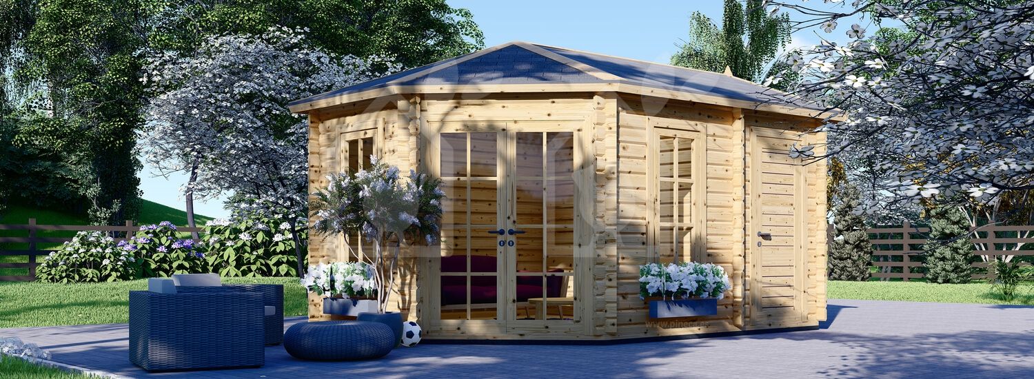 Abrigo de jardim em madeira KIM (34 mm), 5x3 m, 15 m² visualization 1